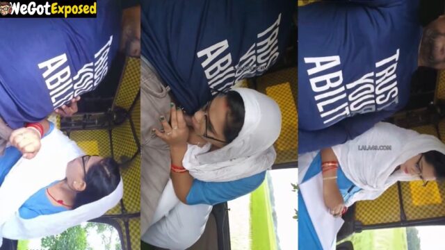 Lady Teacher Gives Blowjob Inside Auto Rickshaw